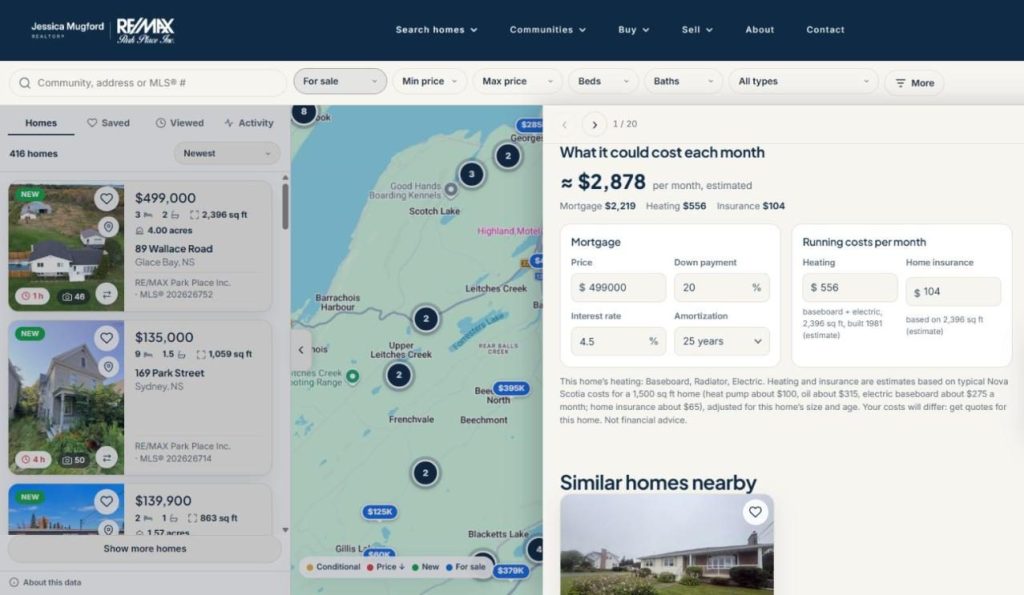 WP Firefly Listings 03 True monthly cost estimate with mortgage, heating and insurance